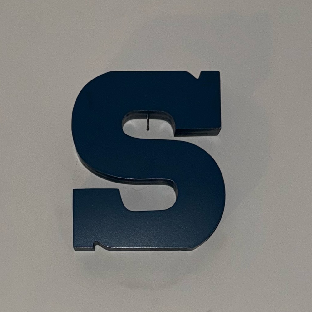 Navy Blue Wall Decor Letter 'S'